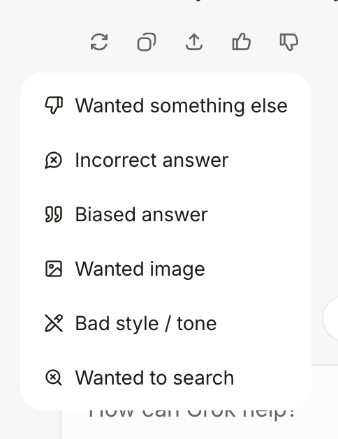 Grok
				feedback ui component