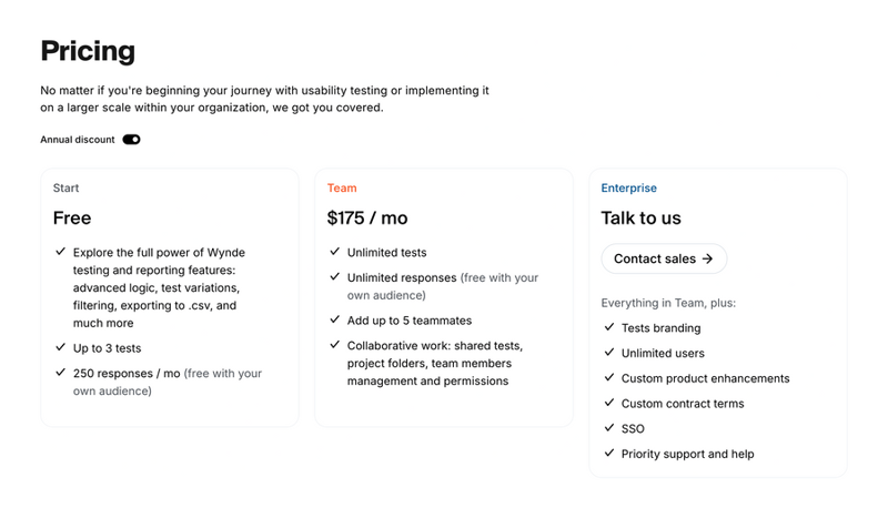 Wynde
				pricing section ui component