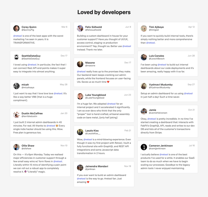 Retool
				testimonial ui component