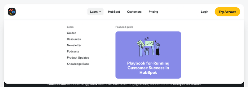 Arrows
				flyout menu ui component