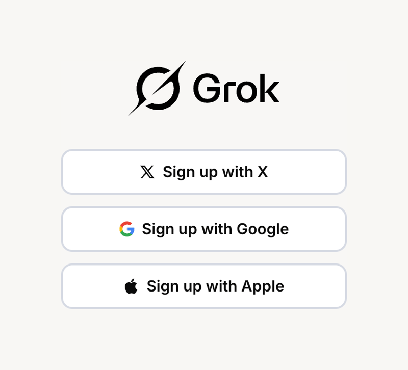 Grok
				social login button ui component