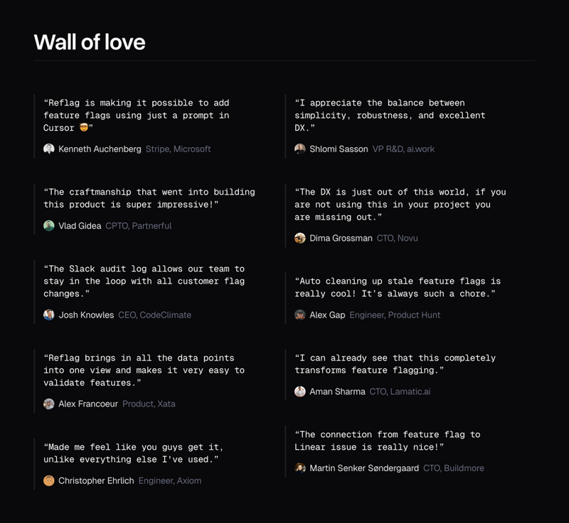 Reflag
				testimonial ui component