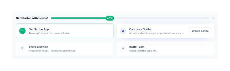 Scribe
				progress indicator ui component