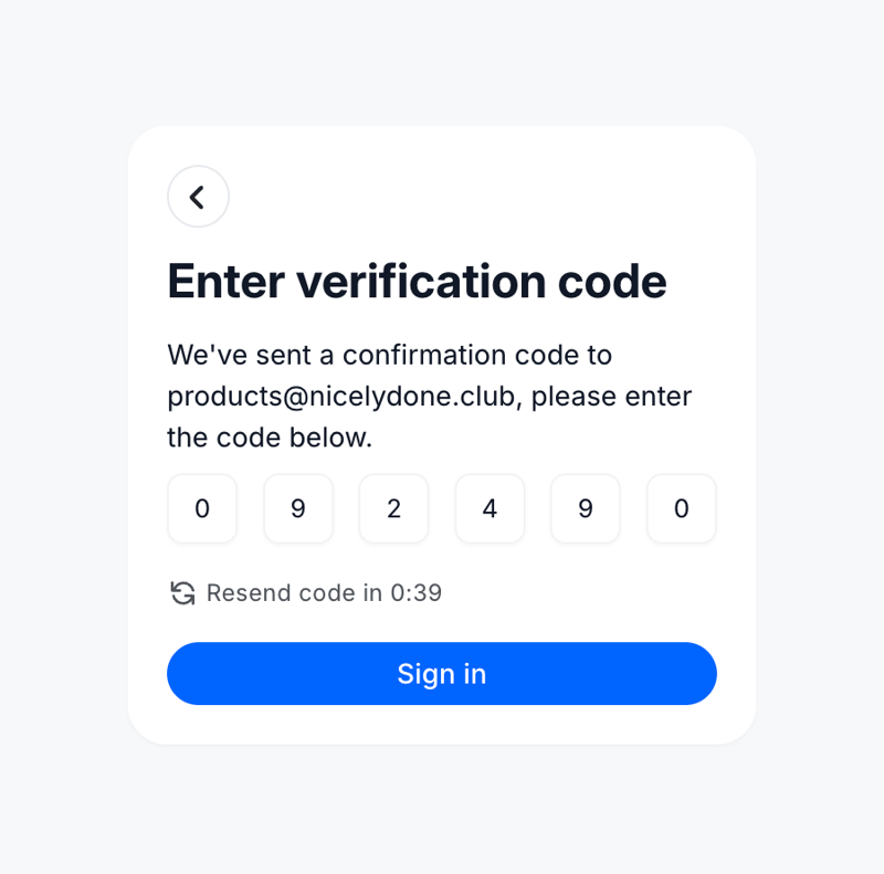 Wynde
				input code ui component
