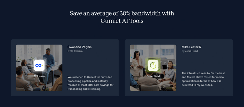 Gumlet
				testimonial ui component