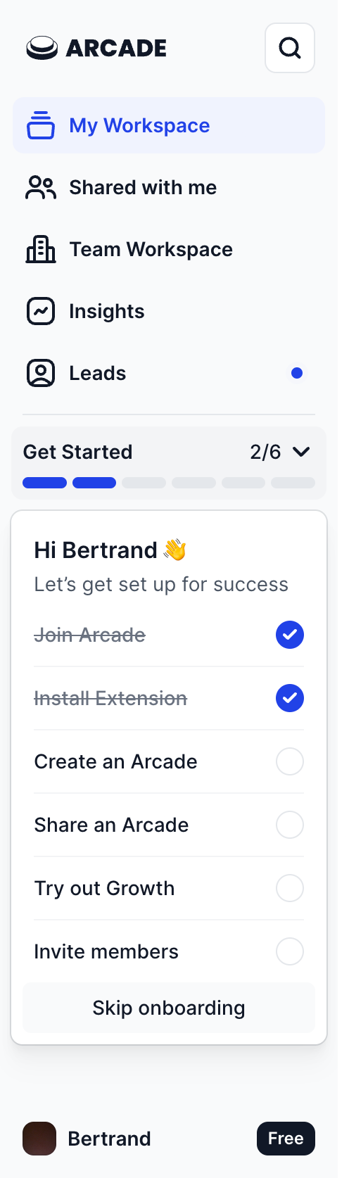 Arcade
				vertical navigation ui component