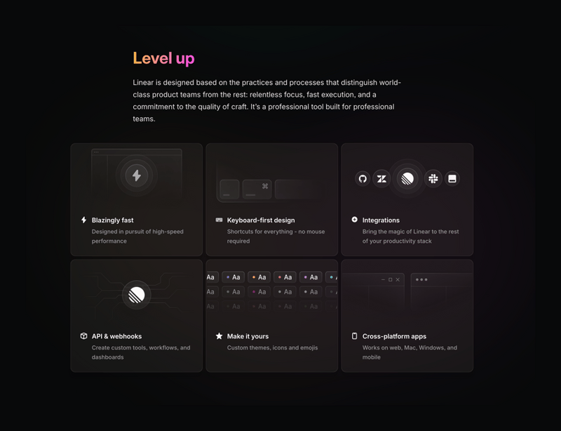 Linear
				bento box ui component