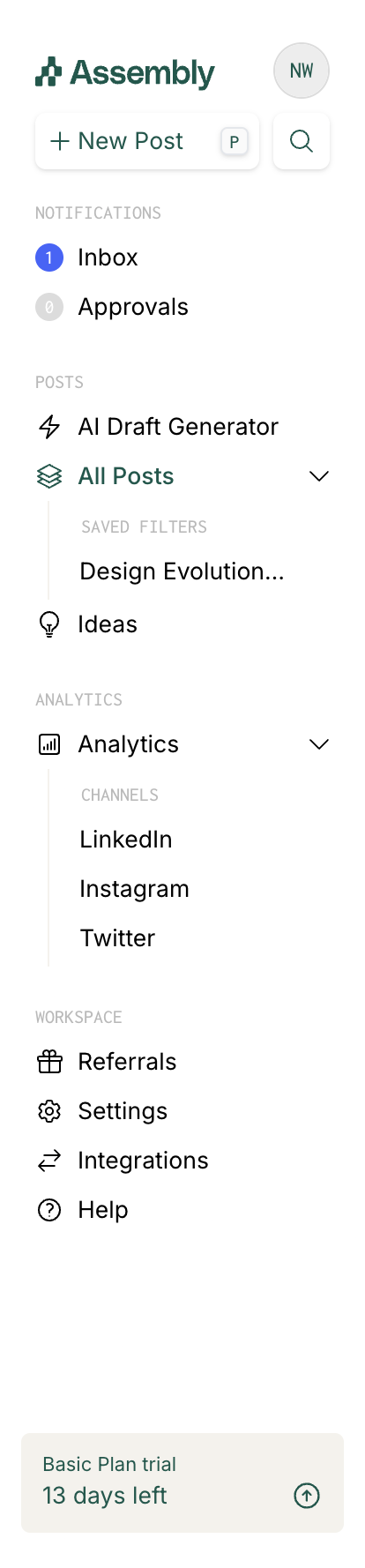 Assembly
				vertical navigation ui component