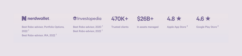 Wealthfront
				social proof ui component