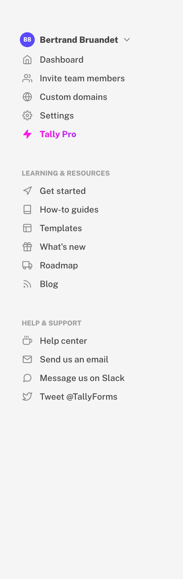 Tally
				horizontal navigation ui component