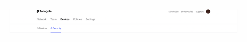 Twingate
				horizontal navigation ui component