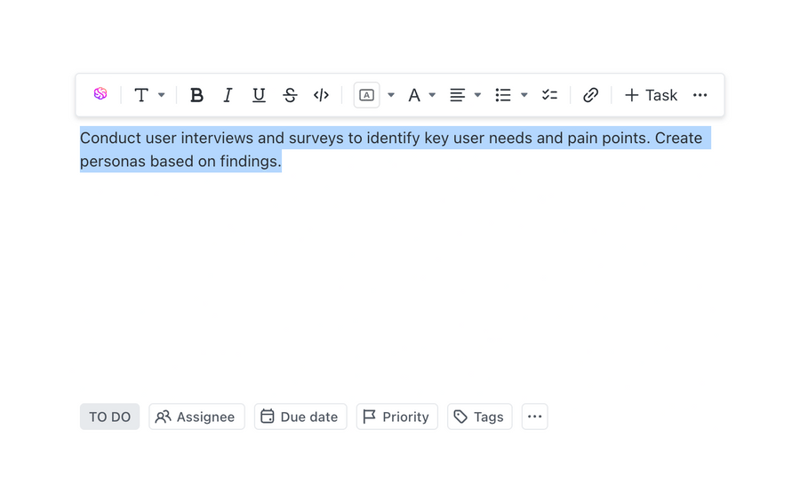 ClickUp
				rich text editor ui component