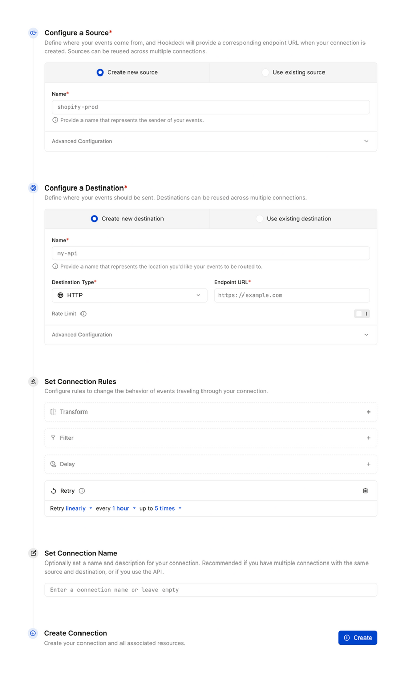 Hookdeck
				stepper ui component