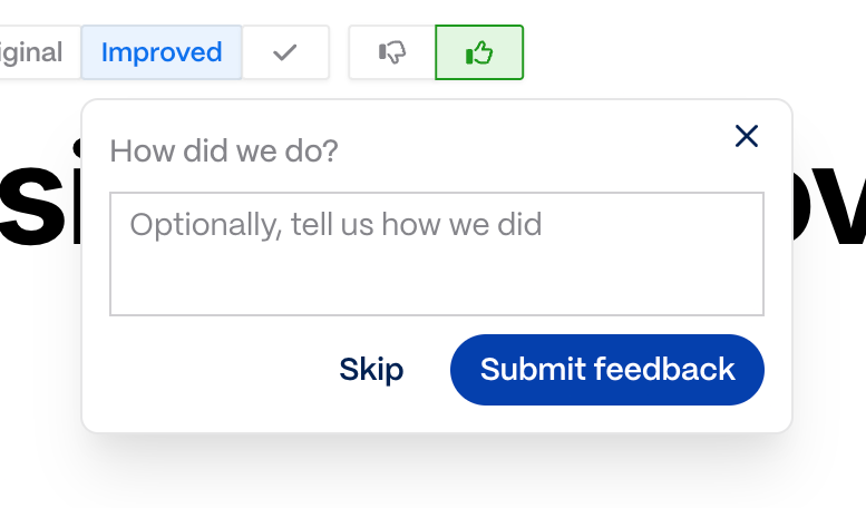Gamma
				feedback ui component