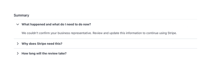 Stripe
				accordion ui component