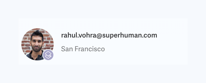 Superhuman
			user profile email ui component