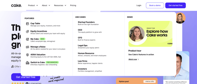 Cake
				flyout menu ui component