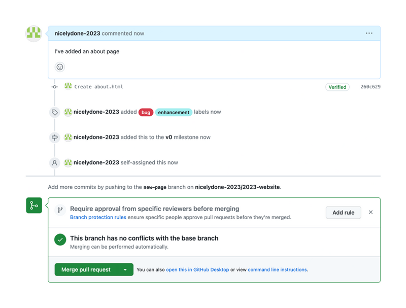Github
				timeline & history ui component