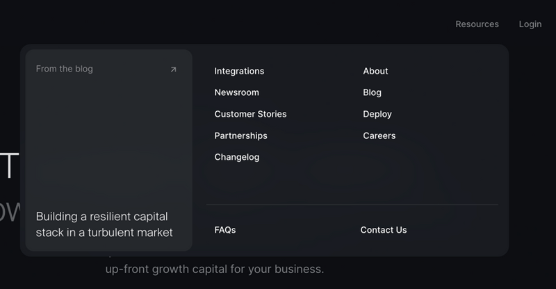 Pipe
				flyout menu ui component