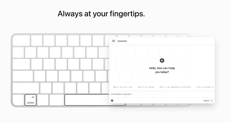 Midday
				artificial intelligence ui component