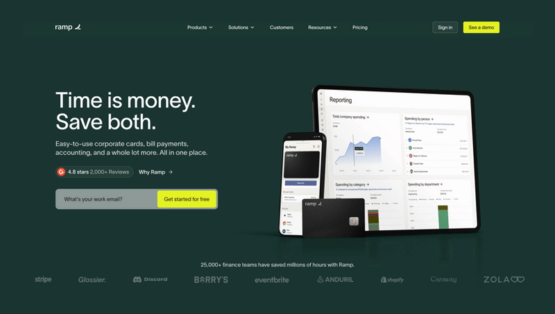 Ramp
				hero section ui component