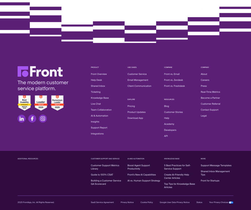 Front
				footer ui component