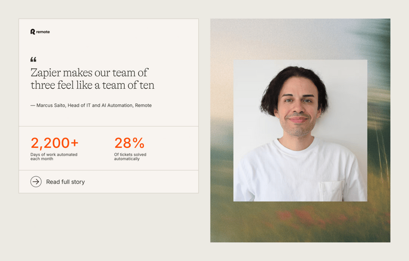 Zapier
				testimonial ui component