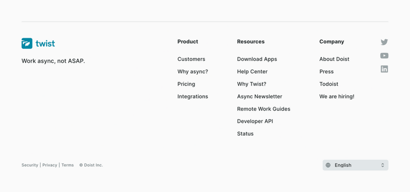 Twist
				footer ui component