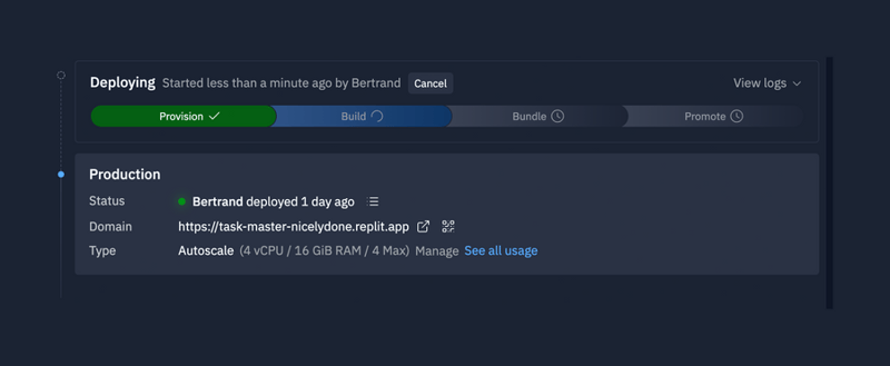 Replit
				timeline & history ui component