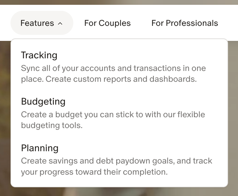 Monarch
				flyout menu ui component