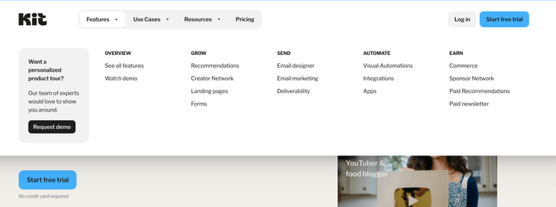 Kit
				flyout menu ui component