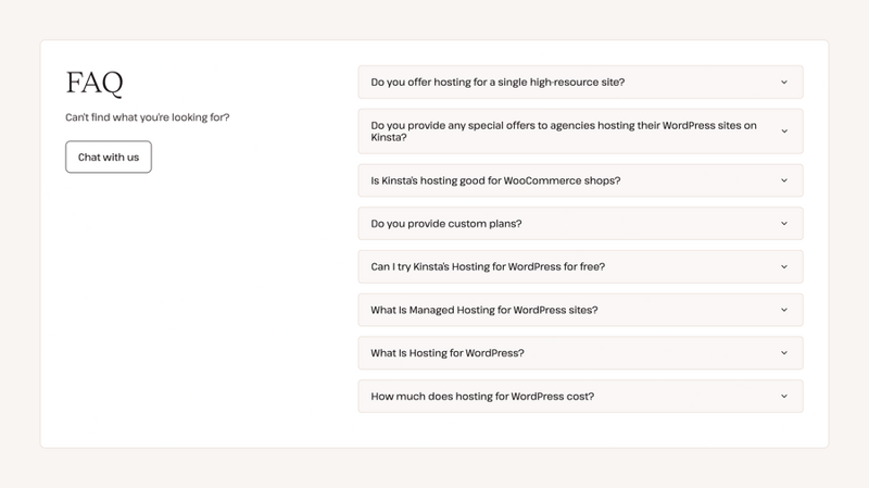 Kinsta
				faq ui component