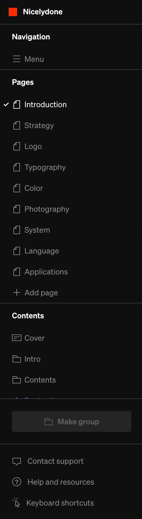 Standards
				vertical navigation ui component