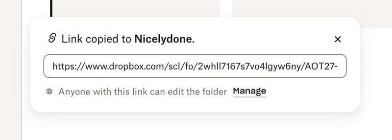 Dropbox
				notification toast ui component
