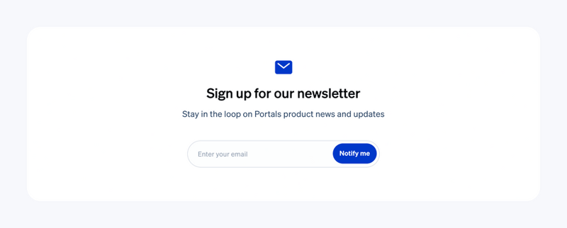 Ionic
				newsletter signup form ui component