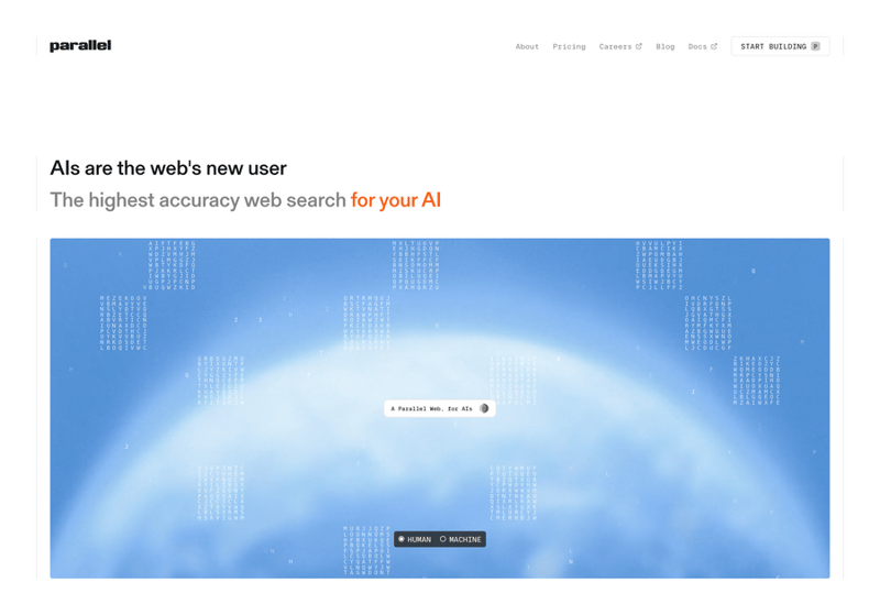 Parallel
				hero section ui component
