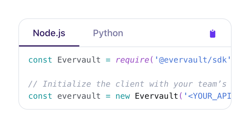 Evervault
				code block ui component