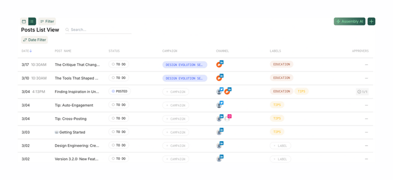 Assembly
				table ui component