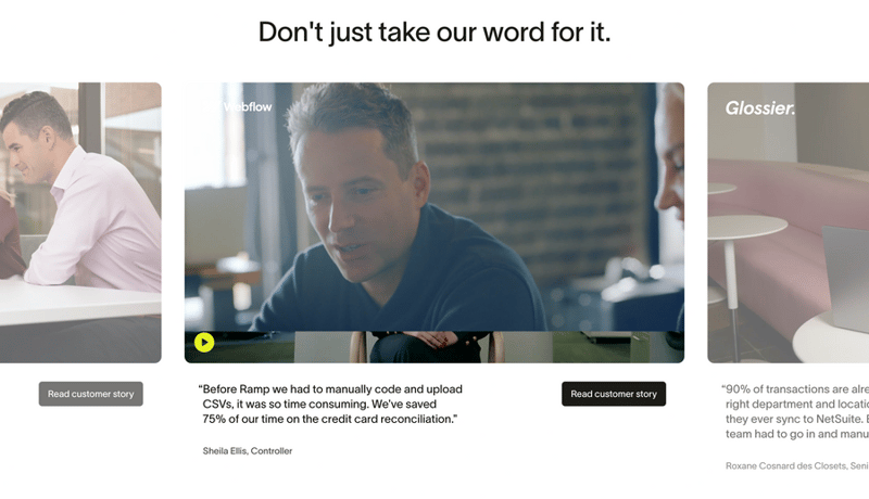 Ramp
				testimonial ui component