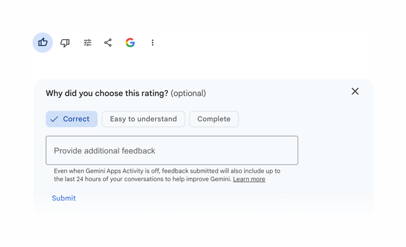Gemini
				feedback ui component