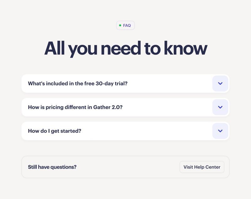 Gather
				faq ui component