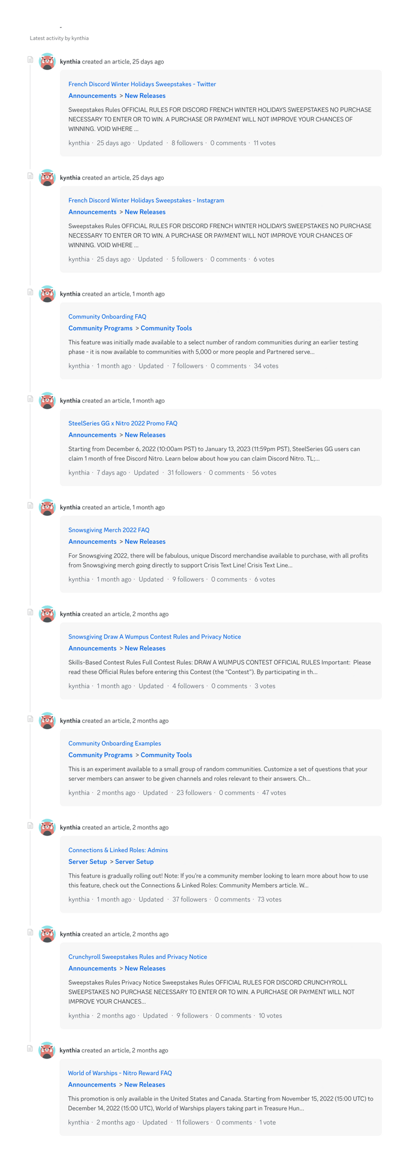 Discord
				timeline & history ui component