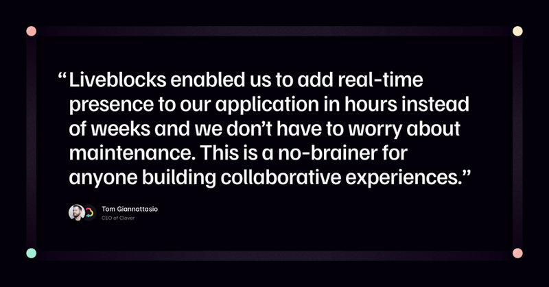 Liveblocks
				testimonial ui component