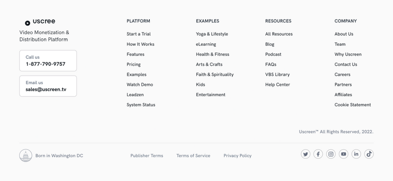 Uscreen
				footer ui component