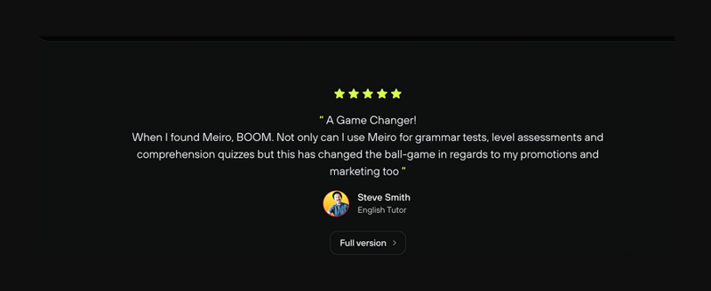 Meiro
				testimonial ui component