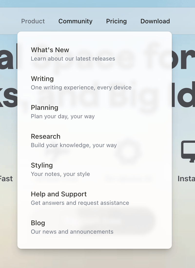 Craft
				flyout menu ui component