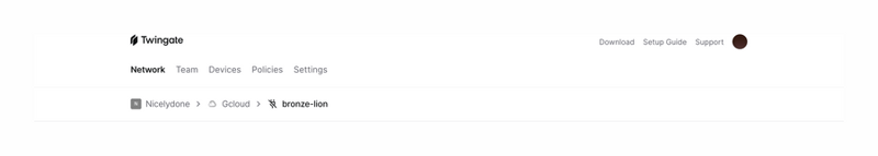 Twingate
				horizontal navigation ui component