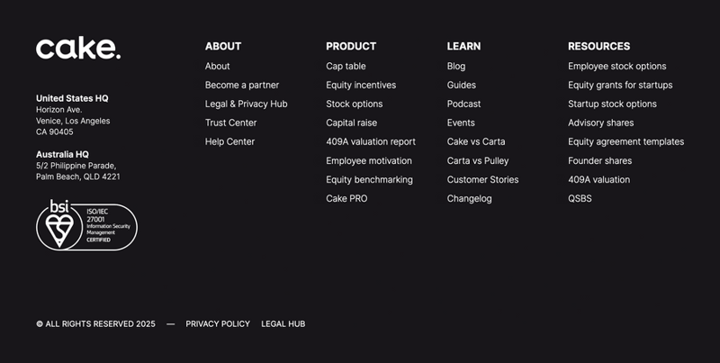 Cake
				footer ui component