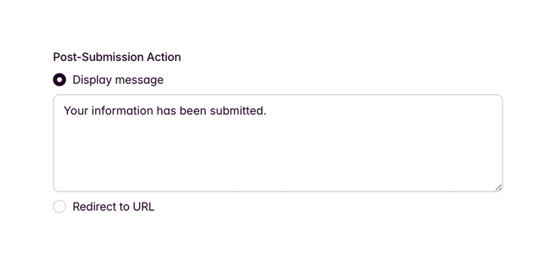 Outseta
			confirmation form confirmation message radio group ui component
