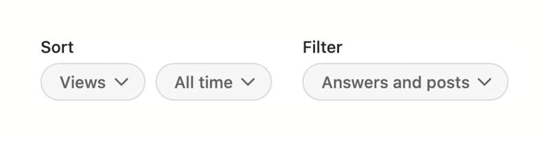 Quora
				sorting & filtering ui component